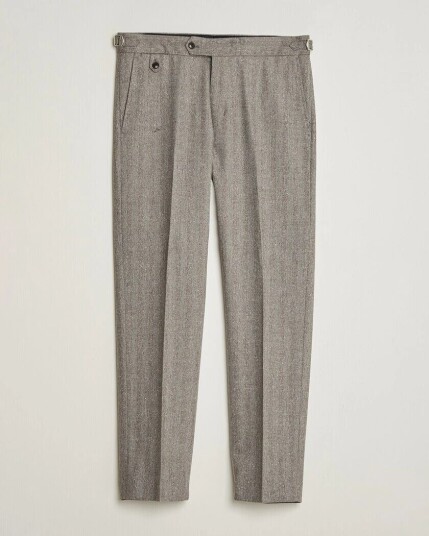 Tiger of Sweden Tense Wool Donegal Suit Trousers Dark Stone