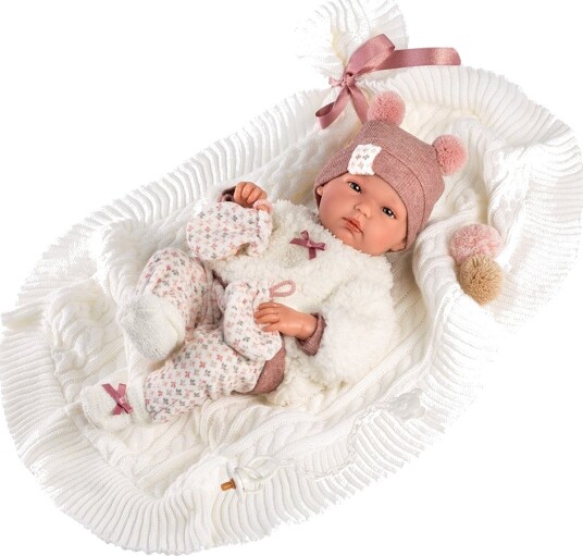 Llorens Recien Dukke Med Teppe 35 cm