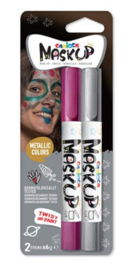 Carioca Ansiktsmaling Metallic Sett Rosa og Sølv