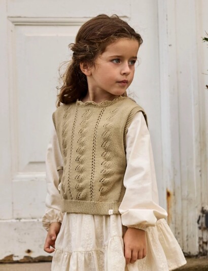 Lil"Atelier Nmfleou Sl Knit Vest Lil Beige 116