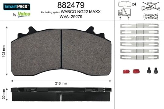 VALEO 882479 Bremseklosser