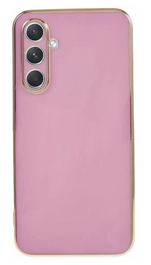 INCOVER Samsung Galaxy A25 (5G) Fleksibelt Plastdeksel med Gullkant - Lilla