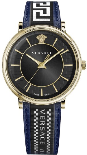Versace Herreklokke VE5A01521 V Circle Sort/Lær Ø42 mm