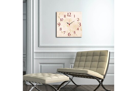 Dekorativ MDF Veggklokke 40x40 cm Flerfarget