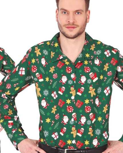Skjorte med Forskjellige Julemotiver til Mann Large