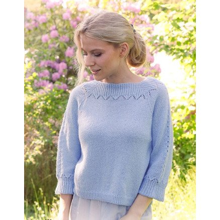 Lost in the Sky Top by DROPS Design Genser Strikkeoppskrift str S XXXL