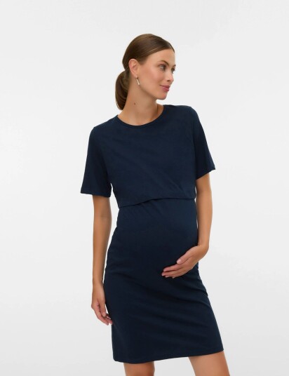 Mamalicious Mlmay June Ss Jrs Abk Dress 2F   Navy   L