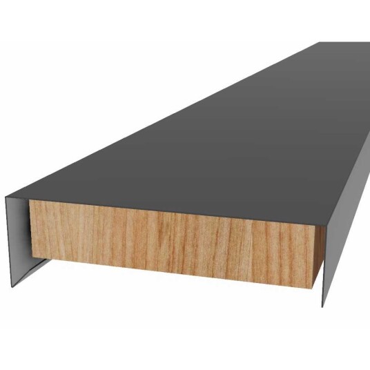 Vindskibesl Enkel 4" 2m Sort