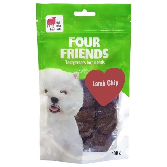 Four Friends Lammechips 100 g – Naturlig Hundesnacks