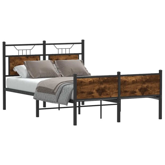 Sengeramme uten madrass røkt eik 120x190 cm konstruert tre 4106923