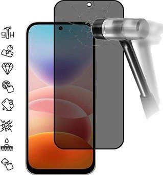 Xiaomi Redmi 17 5G/4G Privacy Full Cover Beskyttelsesglass - Svart Kant
