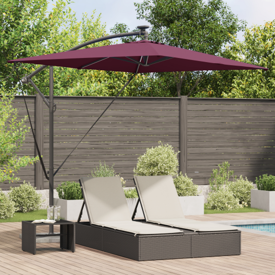  Kantilever bananparasol med lås Vinrød 294 x 200 x 254 cm
