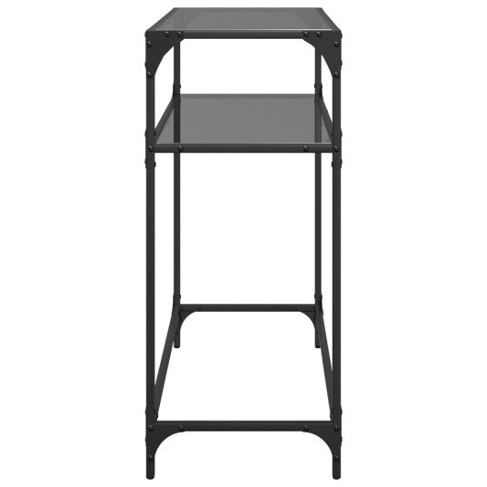 Konsollbord med svart glassplate 80x35x81 cm stål 846025