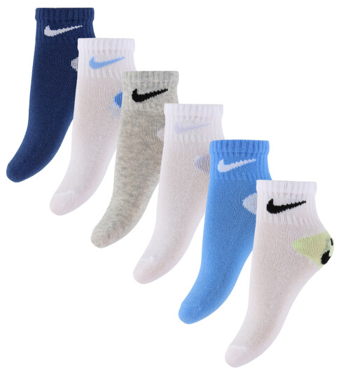 Nike 6Q 6Pk Quarter Sock Multi/patterned 2 4Y
