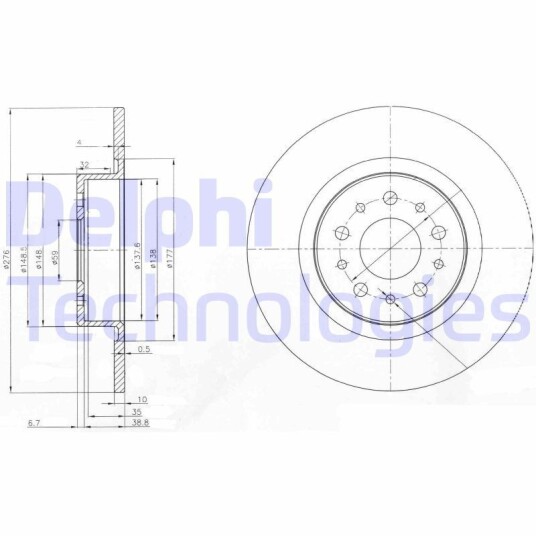 Bremseskive DELPHI BG3857 Bremseskive DELPHI BG3857