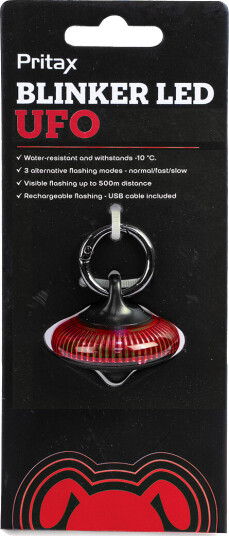 Pritax Blinkende LED Hundehalsbånd UFO Rød 5x6,5cm