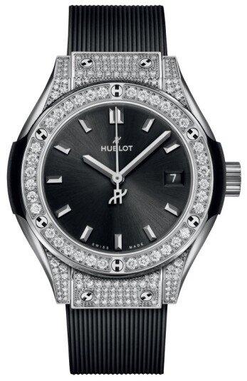 Hublot Dameklokke 591.NX.1470.RX.1604 Classic Fusion Sort/Gummi Ø29