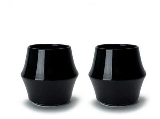 Kruve Cascade Espresso Porcelain Cup Set - Black