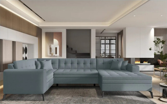 Seksjon Eltap Montez 340x180x93 cm Savoi 100 Grå Høyre