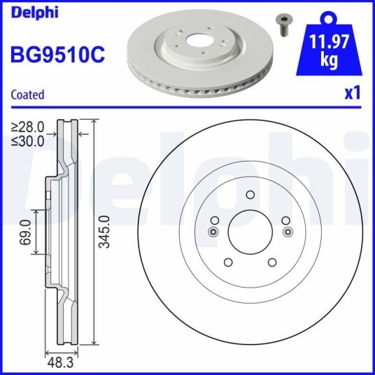 Bremseskive DELPHI BG9510C