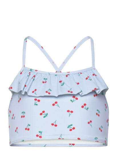 Lindex Bikini Top With Frill Aop Blue 98/104
