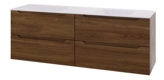 Linn Bad Emma D45cm Servantskap Mørk eik / 120cm Dobbel 4 Skuffer