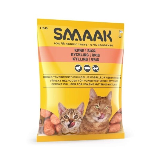 Smaak Cat Raw Complete Kylling & Svin 1Kg