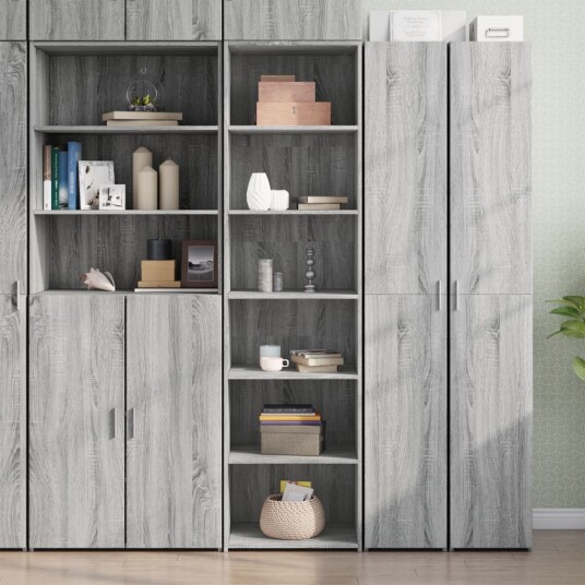 Highboard grå sonoma 50x41x185 cm konstruert tre