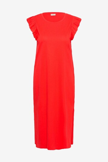 KAFFE Curve   Maxikjole kcCaline Flounce Dress   Rød