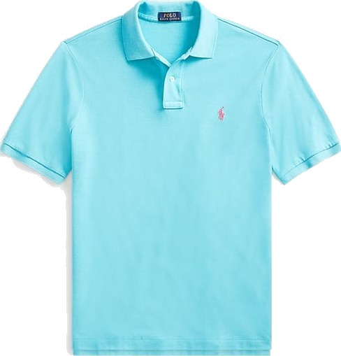 Ralph Lauren Custom Slim Fit Mesh Polo Shirt - Turquoise Nova Ralph Lauren Custom Slim Fit Mesh Polo Shirt - Turquoise Nova