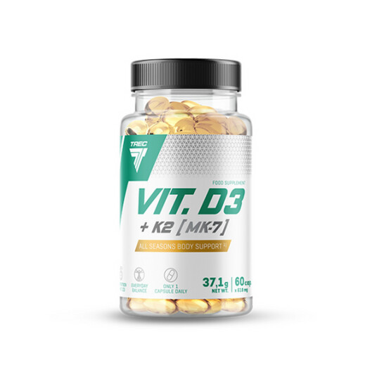 Trec Nutrition Vitamin D3 + K2 (Mk-7) - 60 Caps Trec Nutrition Vitamin D3 + K2 (Mk-7) - 60 Caps