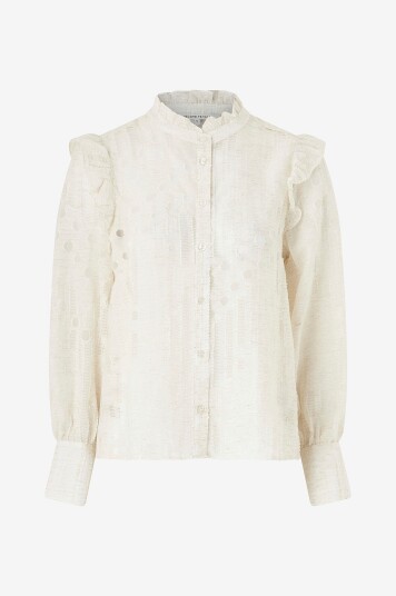Second Female - Bluse Nete Frill Shirt - Hvit