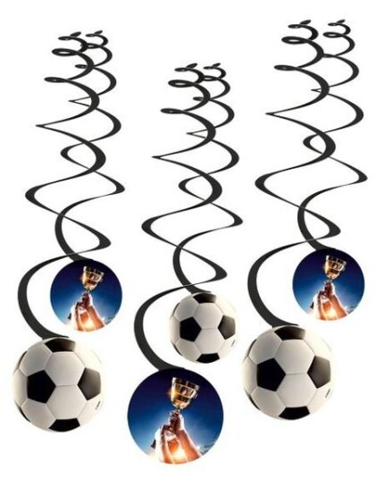 6 stk Hengende Fotball Dekorasjoner Kick It