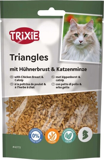Trixie Triangles Kattegodbit Kyllingbryst & Kattemynte 50g Trixie Triangles Kattegodbit Kyllingbryst & Kattemynte 50g