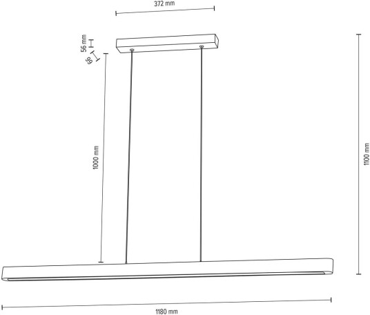 Envostar Lineo LED pendellampe furugrå 118cm