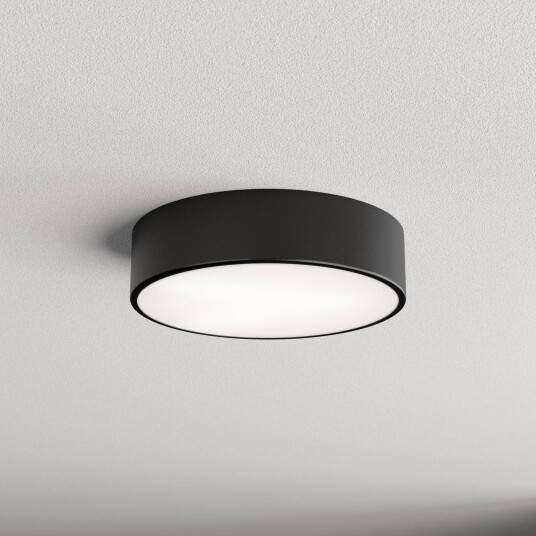 TEMAR LIGHTING Cleo 300 taklampe svart sensor IP54 Ø 30 cm metall