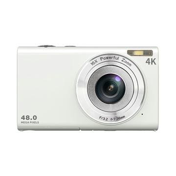 DC402-AF 4K Kids 48MP digitalkamera med autofokus og 16X digital zoom Vlogging-kamera for tenåringer Hvit