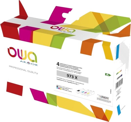 OWA HP 973X BK/Y/C/M kompatible blekkpatroner 4 pk K10480OW