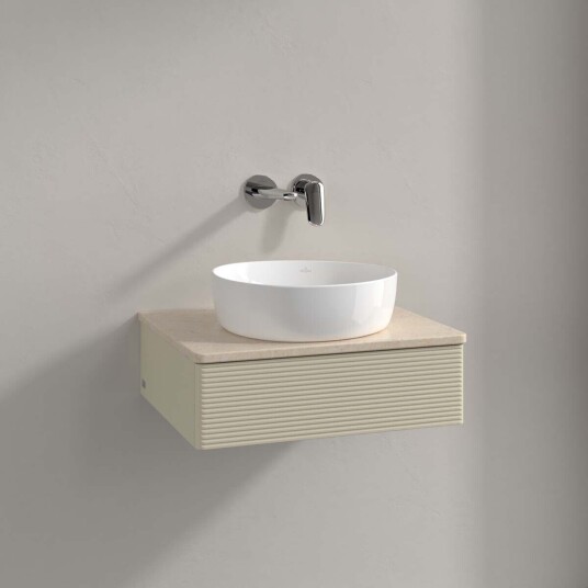 Villeroy & Boch Antao Servantskap med 1 skuff 60x50x19 cm m/lys Grå Matt/Crème Villeroy & Boch Antao Servantskap med 1 skuff 60x50x19 cm m/lys Grå Matt/Crème