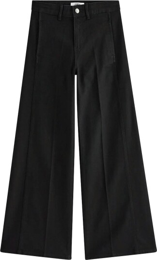 Lindex Wide Noomi Trousers - BLACK DENIM - 44