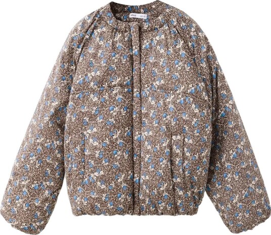 Mango Flowers Print Anorak BROWN 8 Mango Flowers Print Anorak BROWN 8