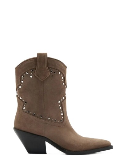 Mango Studs Suede Ankle Boots Brown 36 Mango Studs Suede Ankle Boots Brown 36