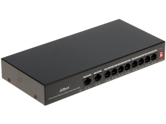 Dahua Technology Poe Dh-Pfs3010-8Et-65, Fast Ethernet (10/100), Strøm Over Ethernet (Poe)