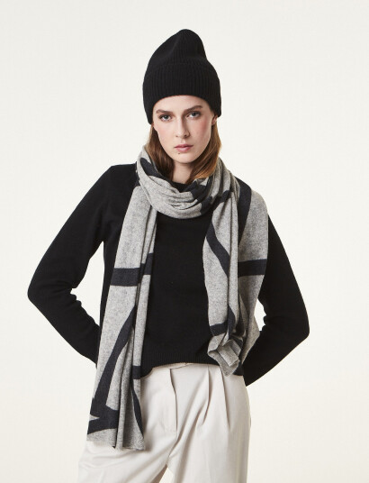 Davida Cashmere Fold Rib Cap - Black - ONE SIZE