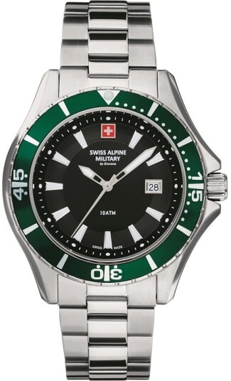 Swiss Alpine Military Herreklokke 7040.1134 Nautilus Sort/Stål Ø46