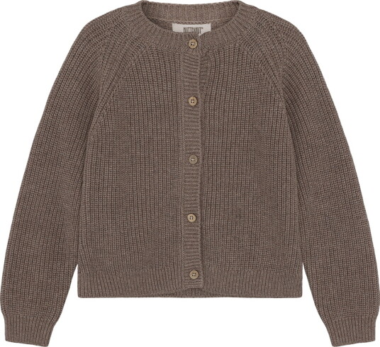 Huttelihut Cardigan Strikk/Rib Cinder Melert Huttelihut 1½ år (86) Cardigan Brun