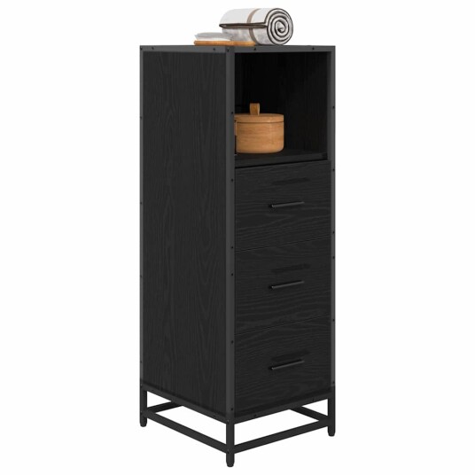 Baderomsskap Svart eik 35 x 37.5 x 100 cm Konstruert tre