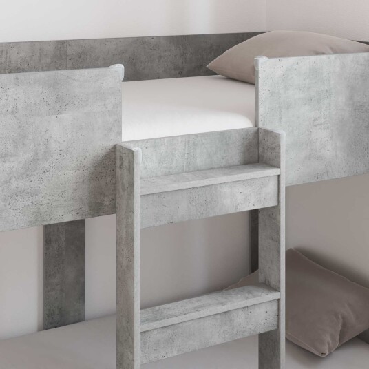 Køyeseng for Barn Betonggrå 80 x 160 cm Konstruert tre