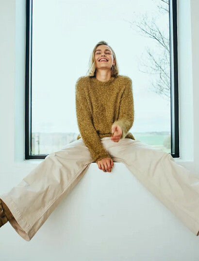 FREE/QUENT Pullover From Freequent In A Super Soft Material With A Knitted Texture. Moreove - Brown - XL