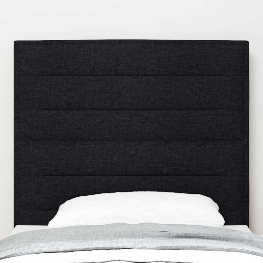 Sengegavl Linjer Design Svart 100 cm Stoff